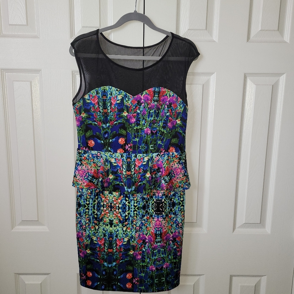 Multicolored Peplum Dress
